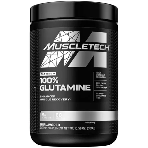 پودر گلوتامین پلاتینیوم ماسل تک 300 گرمی - platinum 100 glutamine