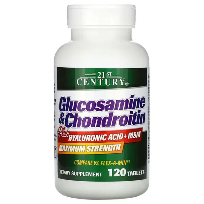 مکمل گلوکوزامین همراه با هیالورونیک اسید و MSM سنتری 120 عددی - 21st Century Glucosamine & Chondroitin Plus MSM